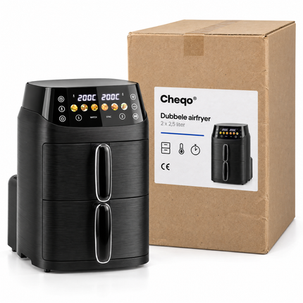 infographic opus55 verpakking - Cheqo® Dubbele Airfryer