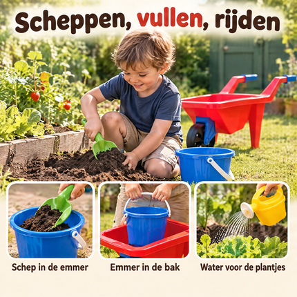 infographic opus55 infographic 4 - Cheqo® Kinderkruiwagen 4-Delig met Emmer, Schep en Gieter