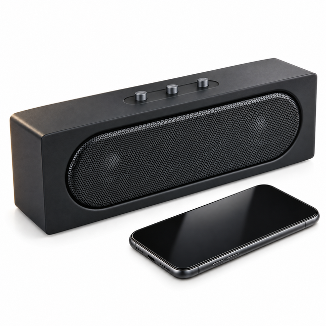 infographic opus55 hoofdafbeelding - Cheqo® Retro Bluetooth Speaker