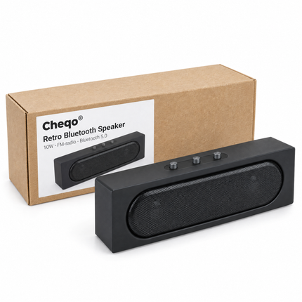 infographic opus55 verpakking - Cheqo® Retro Bluetooth Speaker