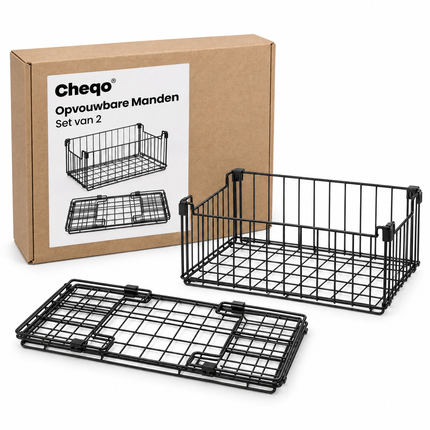 infographic opus55 verpakking - Cheqo® Opvouwbare Mand Set van 2