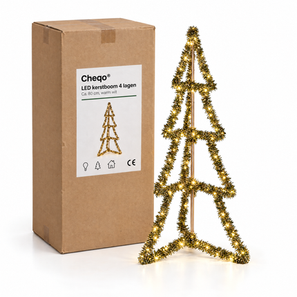 infographic opus55 verpakking - Cheqo® LED Kerstboom 80 cm met 4 Lagen