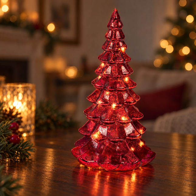 infographic opus55 hoofdafbeelding - Cheqo® Glazen Kerstboom met LED Verlichting