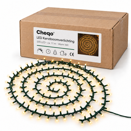 infographic opus55 verpakking - Cheqo® Kerstboomverlichting 500 LED