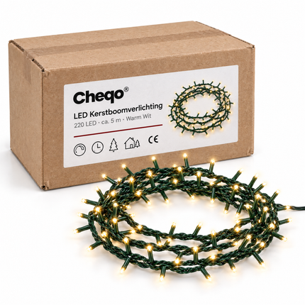 infographic opus55 verpakking - Cheqo® Kerstboomverlichting 220 LED