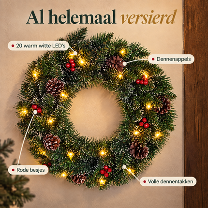 infographic opus55 infographic 2 - Cheqo® Kerstkrans met LED Verlichting