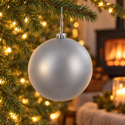 infographic opus55 hoofdafbeelding - Cheqo® Kerstbal Zilver Mat