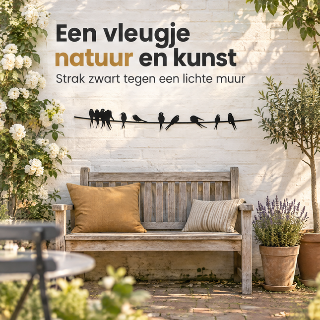infographic opus55 infographic 1 - Cheqo® Wanddecoratie Vogels op een Draad