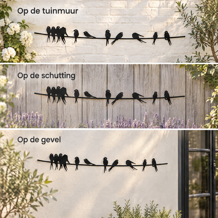 infographic opus55 infographic 4 - Cheqo® Wanddecoratie Vogels op een Draad