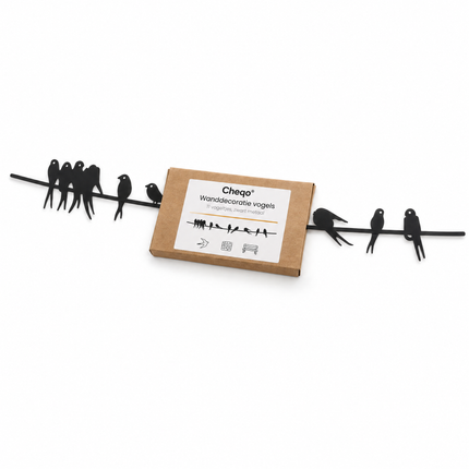infographic opus55 verpakking - Cheqo® Wanddecoratie Vogels op een Draad