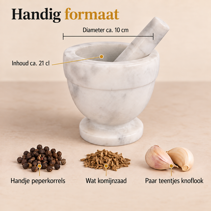infographic opus55 infographic 3 - Cheqo® Vijzel met Stamper van Wit-Grijs Marmer