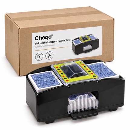 infographic opus55 verpakking - Cheqo® Elektrische Kaartenschudmachine