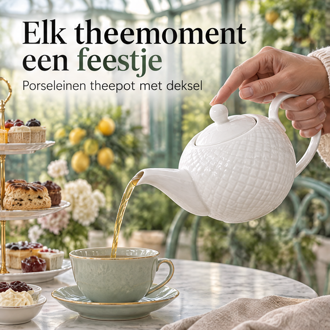 infographic opus55 infographic 1 - Cheqo® Porseleinen Theepot Wit met Deksel