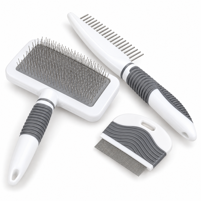 infographic opus55 hoofdafbeelding - Cheqo® Hondenborstel Set 3-Delig