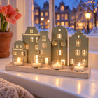 infographic opus55 hoofdafbeelding - Cheqo® Theelichthouder Huisjes Saliegroen