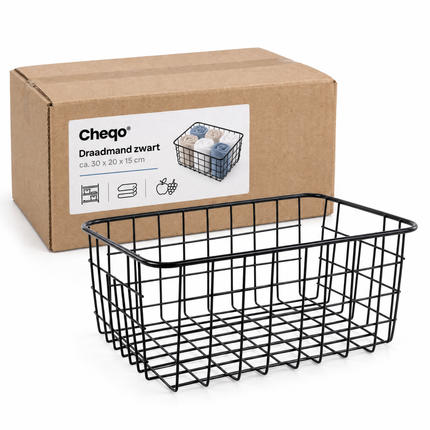 infographic opus55 verpakking - Cheqo® Rechthoekige Draadmand