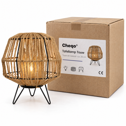 infographic opus55 verpakking - Cheqo® Tafellamp Touw en Metaal