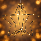 infographic opus55 hoofdafbeelding - Cheqo® LED Ster met Kerstlampjes 3D Zwart 60 LEDs