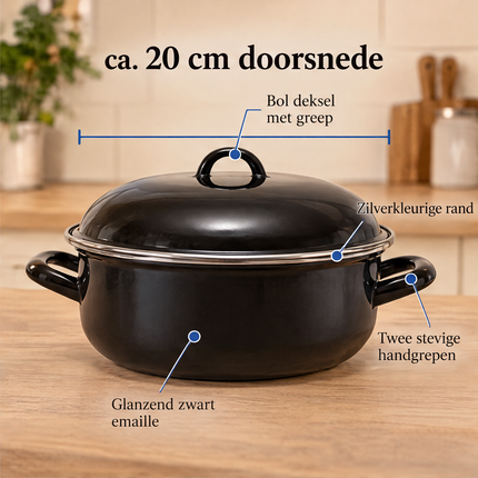 infographic opus55 infographic 2 - Cheqo® Emaille Braadpan met Deksel