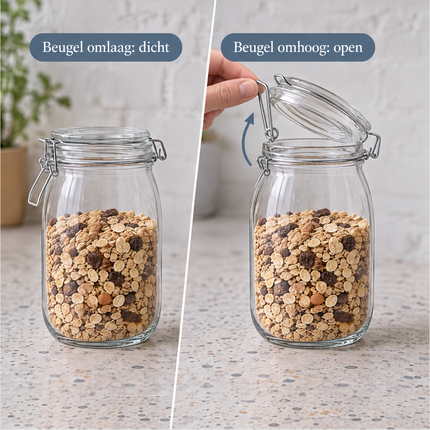 infographic opus55 infographic 2 - Cheqo® Glazen Voorraadpot 1,5 Liter met Klemdeksel