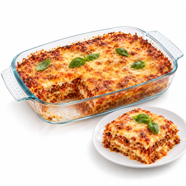 infographic opus55 hoofdafbeelding - Cheqo® Glazen Ovenschaal 2,7 Liter