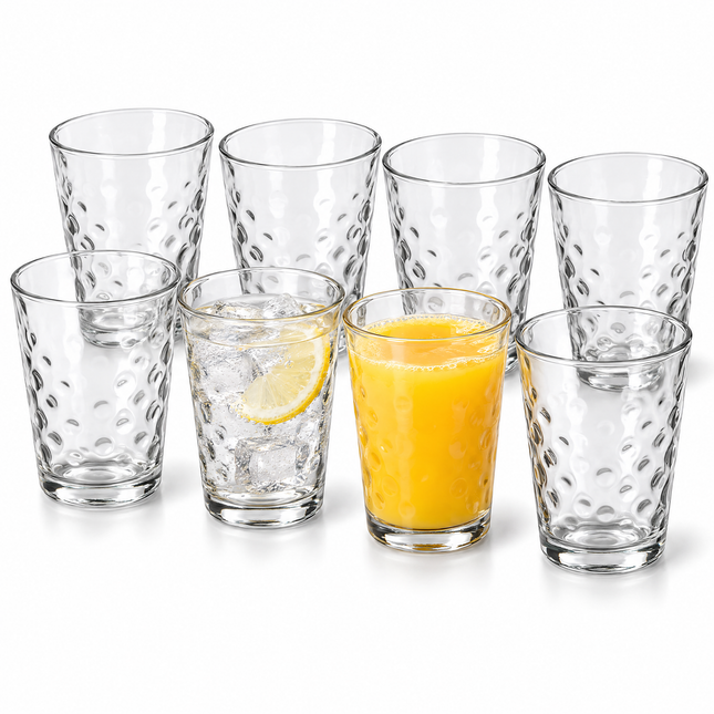 infographic opus55 hoofdafbeelding - Cheqo® Drinkglazen Set van 8
