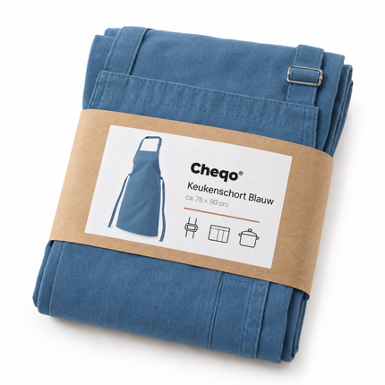 infographic opus55 verpakking - Cheqo® Keukenschort Blauw