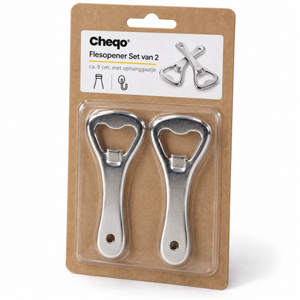 infographic opus55 verpakking - Cheqo® Flesopener 9 cm Set van 2
