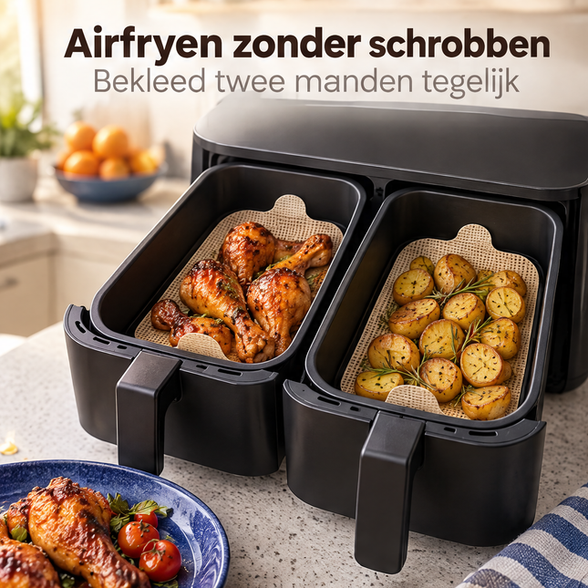 infographic opus55 infographic 1 - Cheqo® Airfryer Bakmat Rechthoekig Set van 4
