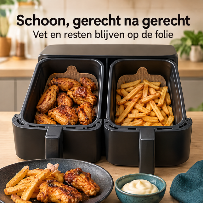 infographic opus55 infographic 1 - Cheqo® Beschermfolie voor Dubbele Airfryer Set van 4