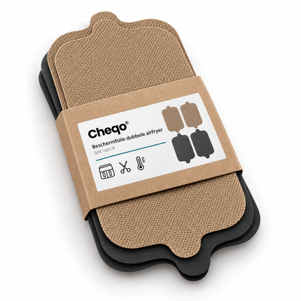 infographic opus55 verpakking - Cheqo® Beschermfolie voor Dubbele Airfryer Set van 4