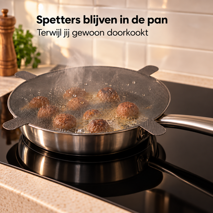 infographic opus55 infographic 1 - Cheqo® Anti Spatdeksel 32 cm met 4 Handgrepen