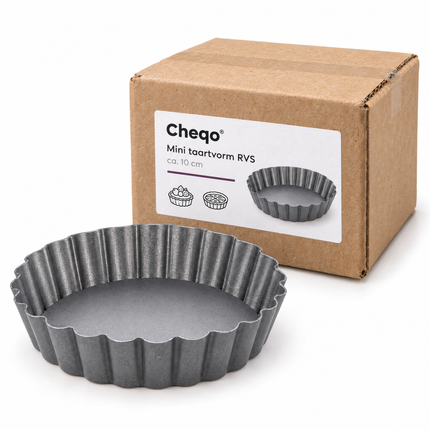 infographic opus55 verpakking - Cheqo® Mini Taartvorm 10 cm RVS