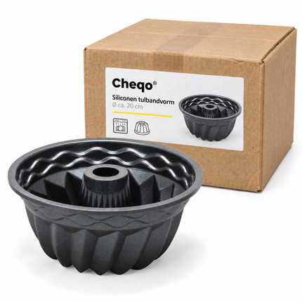 infographic opus55 verpakking - Cheqo® Tulbandvorm 20 cm Siliconen Zwart