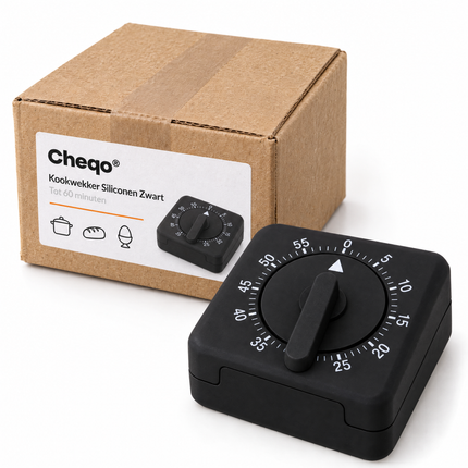 infographic opus55 verpakking - Cheqo® Kookwekker Siliconen Zwart