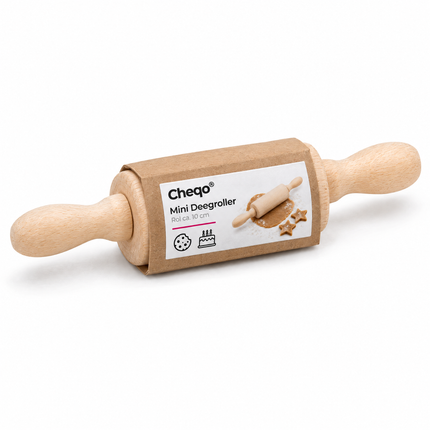 infographic opus55 verpakking - Cheqo® Deegroller Mini Hout 10 cm