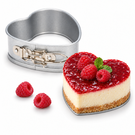 infographic opus55 hoofdafbeelding - Cheqo® Springvorm Hartvorm 12 cm Zilver met Anti-aanbaklaag