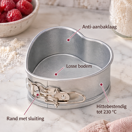 infographic opus55 infographic 3 - Cheqo® Springvorm Hartvorm 12 cm Zilver met Anti-aanbaklaag