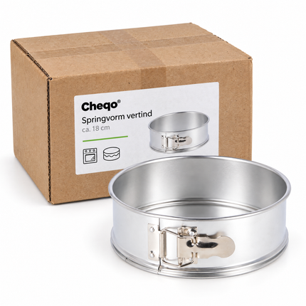infographic opus55 verpakking - Cheqo® Springvorm 18 cm Zilver Vertind