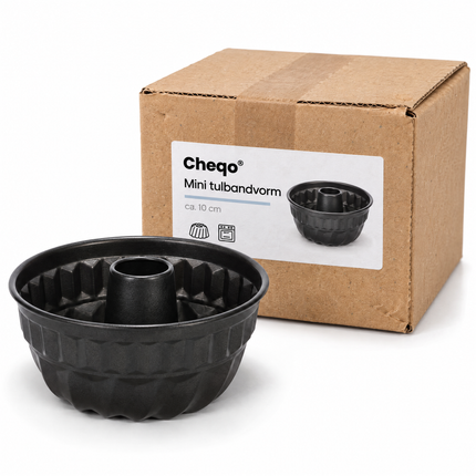 infographic opus55 verpakking - Cheqo® Mini Tulbandvorm 10 cm Metaal Zwart