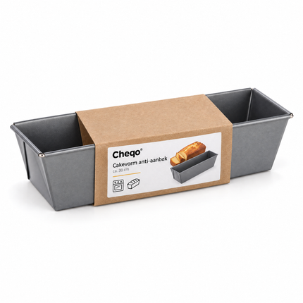 infographic opus55 verpakking - Cheqo® Cakevorm Anti-Aanbak 30 cm Zilver