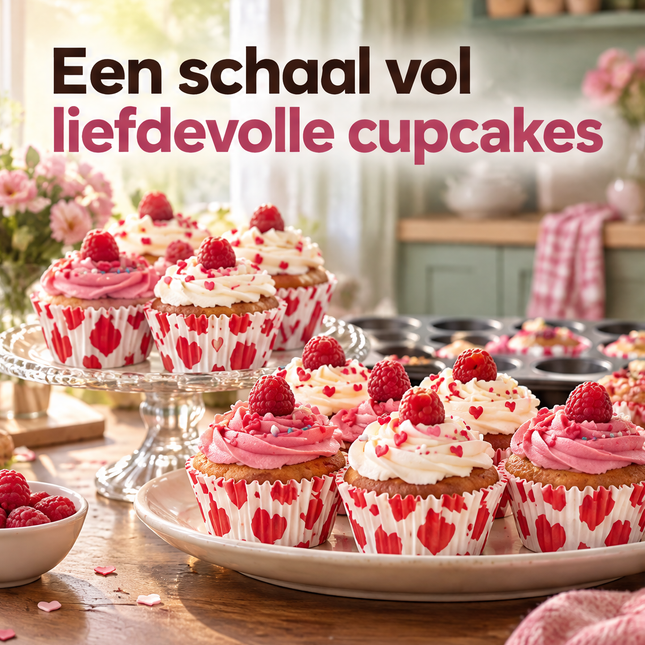 infographic opus55 infographic 1 - Cheqo® Cupcake Vormpjes Hartjes Wit Rood Set van 200
