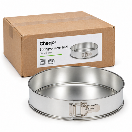 infographic opus55 verpakking - Cheqo® Springvorm 28 cm Zilver Vertind