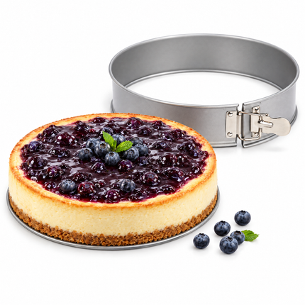 infographic opus55 hoofdafbeelding - Cheqo® Springvorm 28 cm Zilver met Anti-aanbaklaag