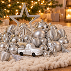 infographic opus55 hoofdafbeelding - Cheqo® Kerstboomversiering Set van 67 Zilver