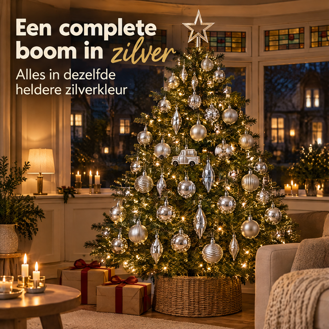 infographic opus55 infographic 1 - Cheqo® Kerstboomversiering Set van 67 Zilver
