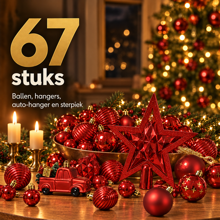 infographic opus55 infographic 2 - Cheqo® Kerstboomversiering Set van 67 Rood