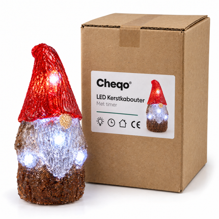 infographic opus55 verpakking - Cheqo® LED Kabouter met Kerstlampjes en Timer
