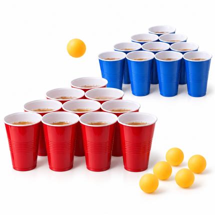 infographic opus55 hoofdafbeelding - Cheqo® Beer Pong Set met 20 Bekers en 6 Balletjes