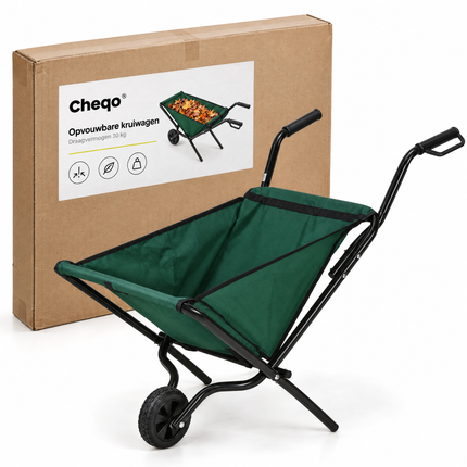 infographic opus55 verpakking - Cheqo® Opvouwbare Kruiwagen met Stoffen Bak